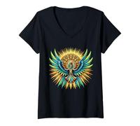 Womens Aztec god Huitzilopochtli Mexican V-Neck T-Shirt