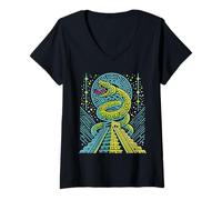 Womens Aztec Mexico Serpent Ancient V-Neck T-Shirt