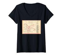 Women's B-24 Liberator Electrical System Vintage WW2 Diagram V-Neck T-Shirt