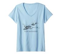 Women's B-26 Marauder WW2 Medium Bomber Cutaway Diagram V-Neck T-Shirt