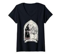 Women's Baba Jaga Slavic Witch Pagan Folklore Folk Magic V-Neck T-Shirt