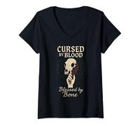Womens Baba Yaga Slavic Pagan Folklore Witch of The Woods Forest V-Neck T-Shirt