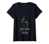 Women's Baba Yaga Witchcore Slavic Folklore Dark Feminine Look V-Neck T-Shirt