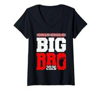 Womens Baby Brother Big BRO 2026 Only Child was Yesterday Brothers V-Neck T-Shirt