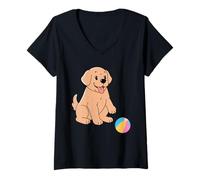 Womens Baby Dog Funny Unisex Design For Men Women Kids Tee V-Neck T-Shirt