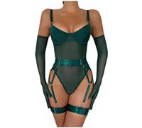 Women's Baby Dolls, Chemises & Negligees,Ladies Lingerie Set with Gloves and Garter Belts, Erotic Sleepwear Suit, Leotards Sexy Naughty Lingerie Outfits Underwear Nighties UK Army Green