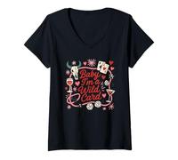 Womens Baby I'm A WildCard Cowgirl Rodeo Bar Design V-Neck T-Shirt