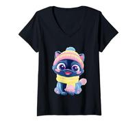 Women's Baby Lamb Open Book Reading Animal Lover Graphic Sheep Round V-Neck T-Shirt