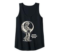 Womens Baby Shower Pregnant Skeleton Miracles Begin Tank Top