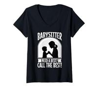 Womens Babysitter Need a Rest Call The Best V-Neck T-Shirt