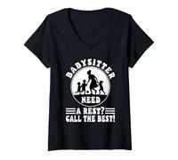Womens Babysitter Need a Rest Call The Best V-Neck T-Shirt