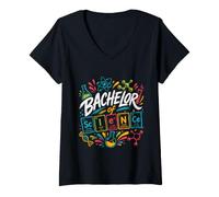 Women's Bachelor of Science Chemist Bachelor Graduation V-Neck T-Shirt