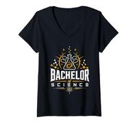 Women's Bachelor of Science Chemist Bachelor Graduation V-Neck T-Shirt