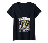 Women's Bachelor of Science Chemist Bachelor Graduation V-Neck T-Shirt