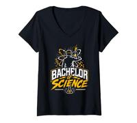 Women's Bachelor of Science Chemist Bachelor Graduation V-Neck T-Shirt