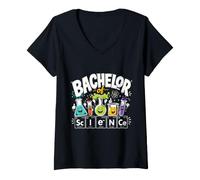 Women's Bachelor of Science Chemist Bachelor Graduation V-Neck T-Shirt