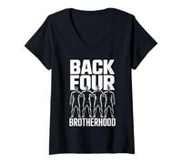 Women's Back Four Brotherhood Team Unity Player Squad Soccer Defense V-Neck T-Shirt