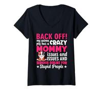 Women's Back Off My Guinea Pig Has a Crazy Mommy - Guinea Pigs Lover V-Neck T-Shirt