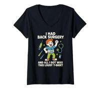 Womens Back Surgery Lousy T Shirt Fun Mens Get Well Patient V-Neck T-Shirt