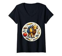 Womens Back To School Bull Kids Boys Girls Student Child Rancher V-Neck T-Shirt