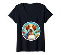 Womens Back To School English Foxhound Dog Boy Girls Student Kids V-Neck T-Shirt
