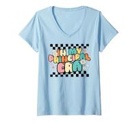 Womens Back to School In My Principal Era Funny First Day Groovy V-Neck T-Shirt