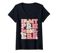 Womens Back to School Preschool Era Pre K Teacher Kindergarten Kids V-Neck T-Shirt