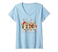 Women's Back to School Squirrel Squad Autumn Fall Classroom Design V-Neck T-Shirt