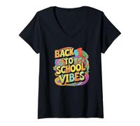 Womens Back to School Vibes Teacher Problem Now Summer is Over V-Neck T-Shirt