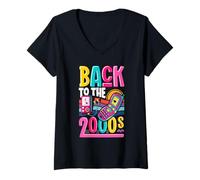 Womens Back to the 2000's vintage two-thousands retro 00s V-Neck T-Shirt