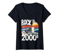 Womens Back to the 2000's vintage two-thousands retro 00s V-Neck T-Shirt