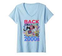 Women's Back to the 2000's Vintage Two-Thousands Retro 00s V-Neck T-Shirt