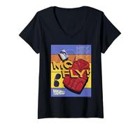 Womens Back To The Future 35th Anniversary McFly Item Poster V-Neck T-Shirt
