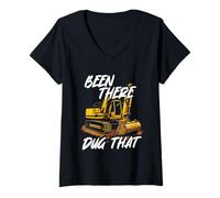 Women's Backhoe Operator Heavy Equipment Construction Excavator V-Neck T-Shirt