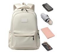 Women's Backpack - Large Capacity Waterproof Oxford Fabric Bag, Durable Travel Work Bag for Laptop, Daily Backpack for School Unisex | Street Storage Organizer, White, riferimento alla