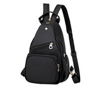 Women's Backpack Leather Shoulder Bag Small Casual Backpacks for Women Antitheft School Daily Girls Sling Bag Chest Shoulder Backpack Canvas Casual Daypack (Black, One Size)