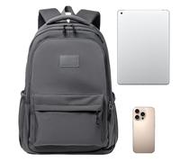 Women's Backpack, School Bag, Waterproof, Oxford Fabric, Large Capacity, Unisex Laptop Compartment for Girls, Work, Travel, Everyday Use, gray, Siehe Beschreibung, See description