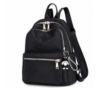 Women's Backpack, Water-Resistant Oxford , Black - 5pc Bear Keychain Set | Multiple Compartments, Crossbody Backpack, Weekend , For Users