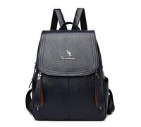 Women's Backpacks Women's Leather Travel Backpacks School Bags Girls Solid Color Backpacks Women's Vintage Backpacks,dark blue,H31cm W26cm Thk14cm