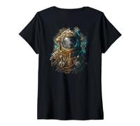 Women's Backprint an Alien on Earth V-Neck T-Shirt