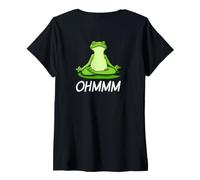 Women's Backprint Frog Ohm V-Neck T-Shirt
