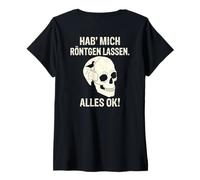 Womens Backprint let me X -ray everything ok bird in the head V-Neck T-Shirt