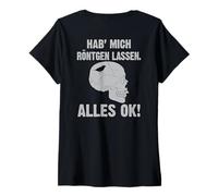 Womens Backprint let me X -ray everything ok V-Neck T-Shirt