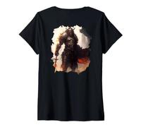 Women's Backprint The Epic Warrior Bravery in the Dark V-Neck T-Shirt