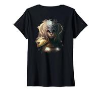 Women's Backprint The Fantasy Female Hero V-Neck T-Shirt