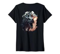 Women's Backprint The Legend of the Drachosaurus Journey Imagination V-Neck T-Shirt
