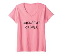 Women's Backseat Driver Quote Funny Car Passenger V-Neck T-Shirt
