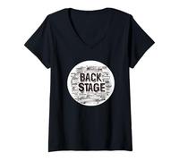 Womens Backstage Pass to Style with this Bold Statement V-Neck T-Shirt