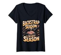 Women's Backstrap Season is The Best Season Bowhunter V-Neck T-Shirt
