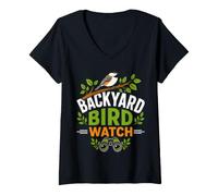 Women's Backyard Bird Watch Nature Lover V-Neck T-Shirt
